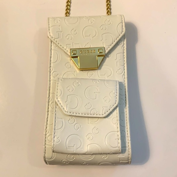 Guess White G Gold Chain Crossbody Small Purse - Picture 3 of 8